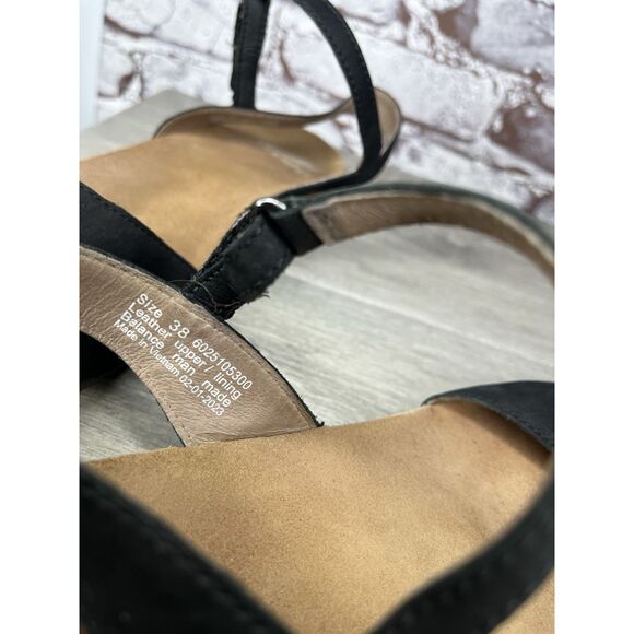 Dansko Rowan Black Leather Waxy MaryJane Closed Toe Sandal Women sz 38EU/7.5M US - Picture 12 of 16